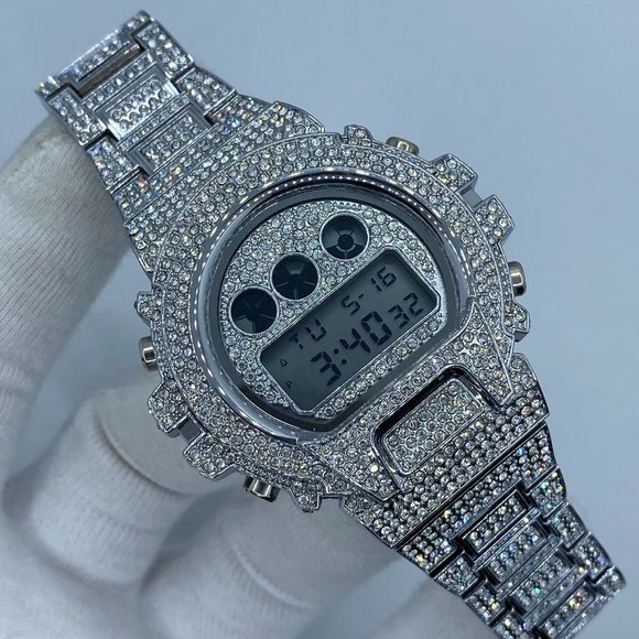 Luxury Chronograph Digital Led Diamond Waterproof Watch - Picture 3 of 5